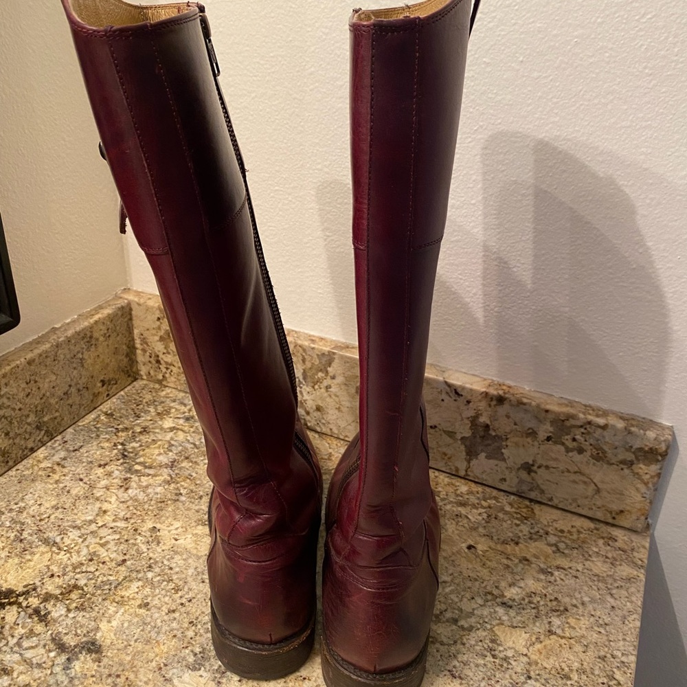 FRYE AND CO. Burgundy Leather Boots - Picture 7 of 7